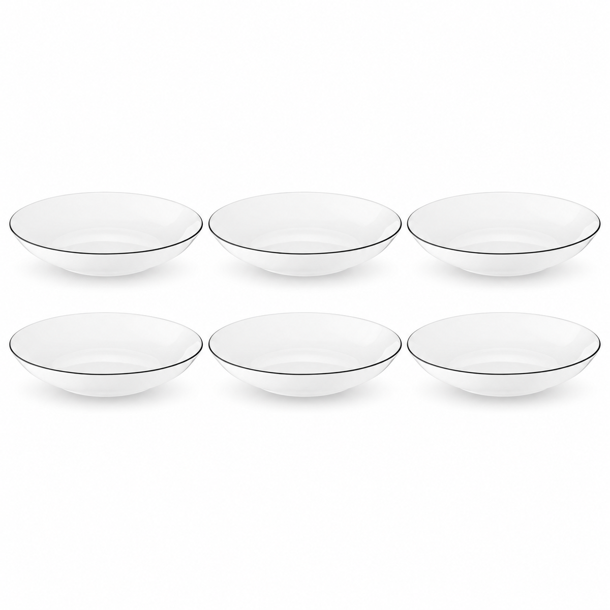 Seltmann Weiden Lido Black Line Suppenteller rund 21 cm – 6er-Set