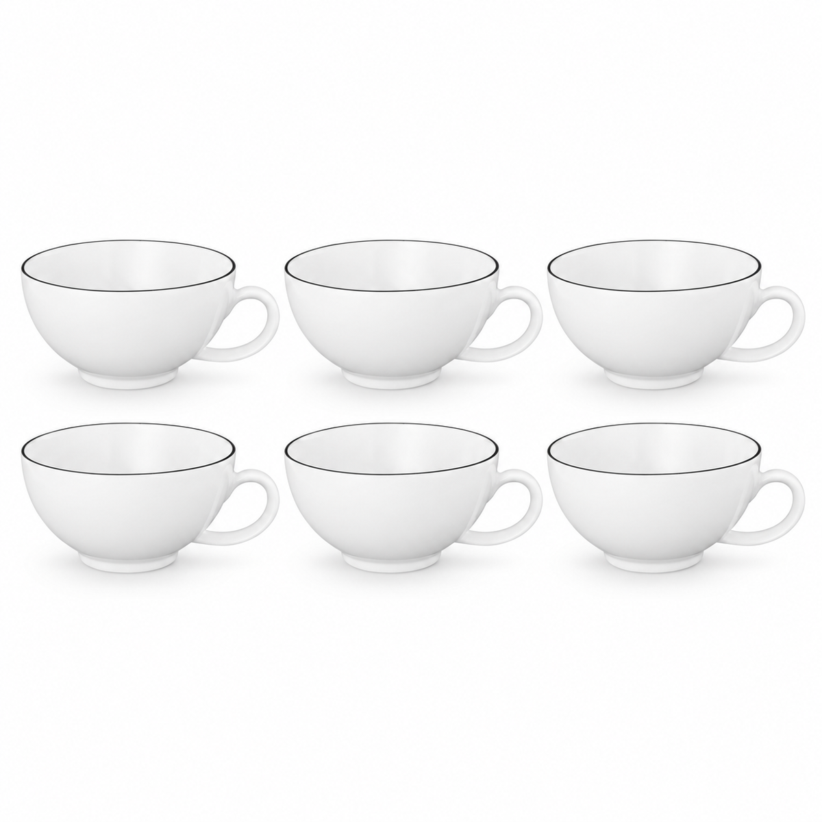 Seltmann Weiden Lido Black Line Teeobertasse 0,20 l – 6er-Set