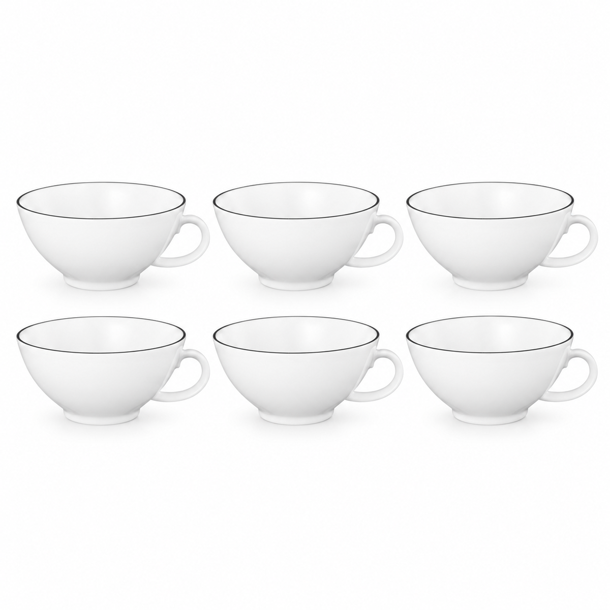 Seltmann Weiden Lido Black Line Teeobertasse 0,14 l – 6er-Set