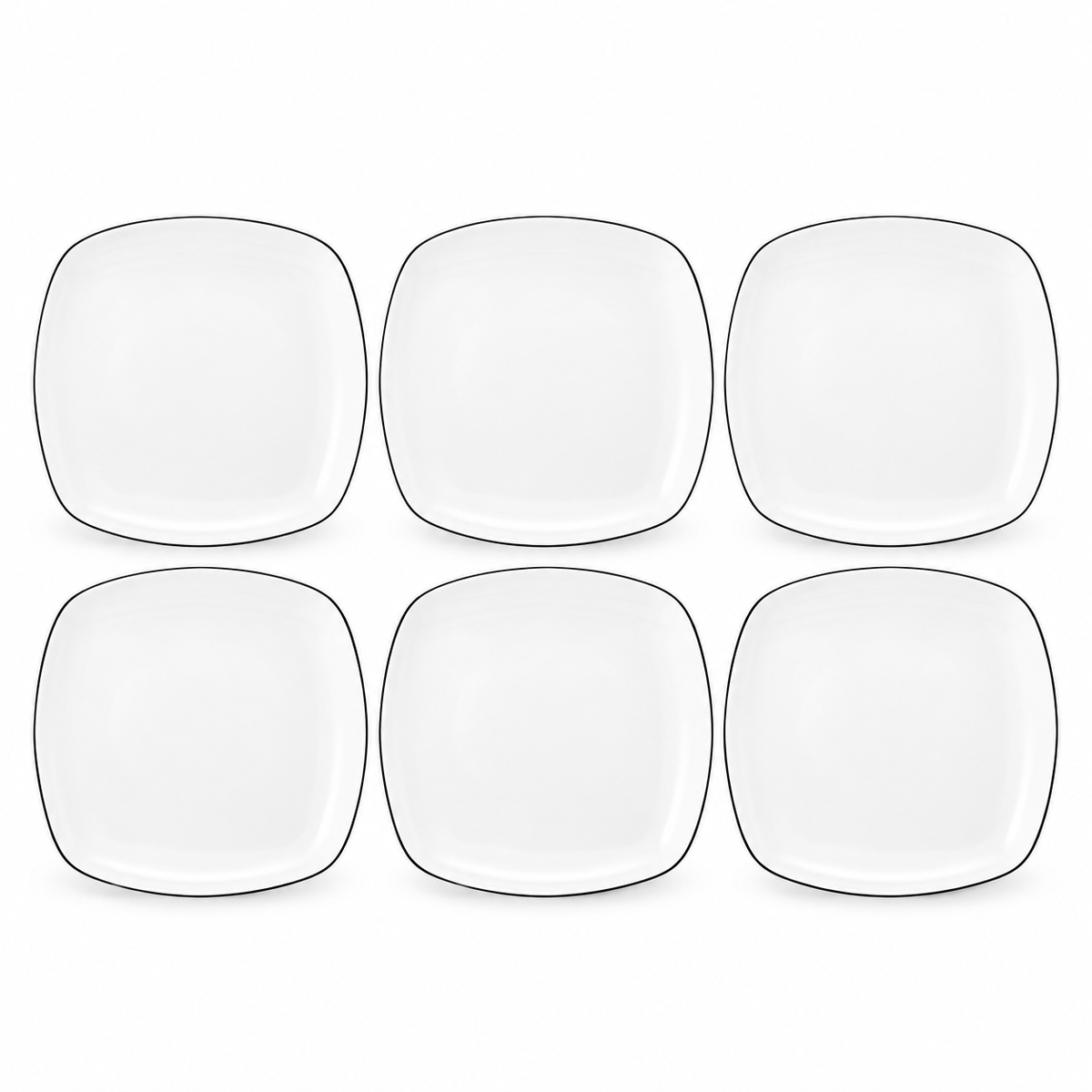 Seltmann Weiden Lido Black Line Brotteller eckig 17,5 cm – 6er-Set