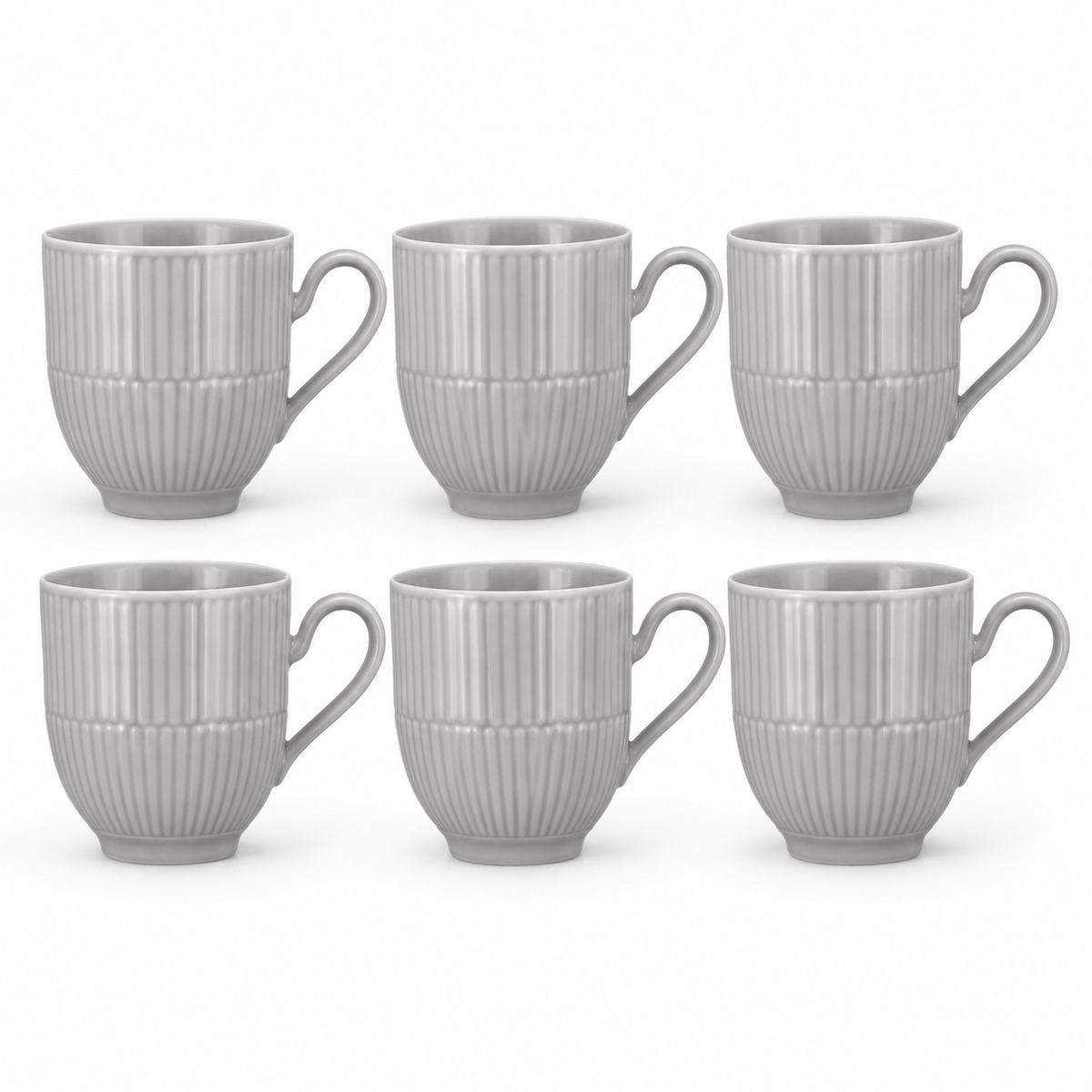 Seltmann Weiden Amina Silbergrau Becher mit Henkel 0,35 l – 6er-Set