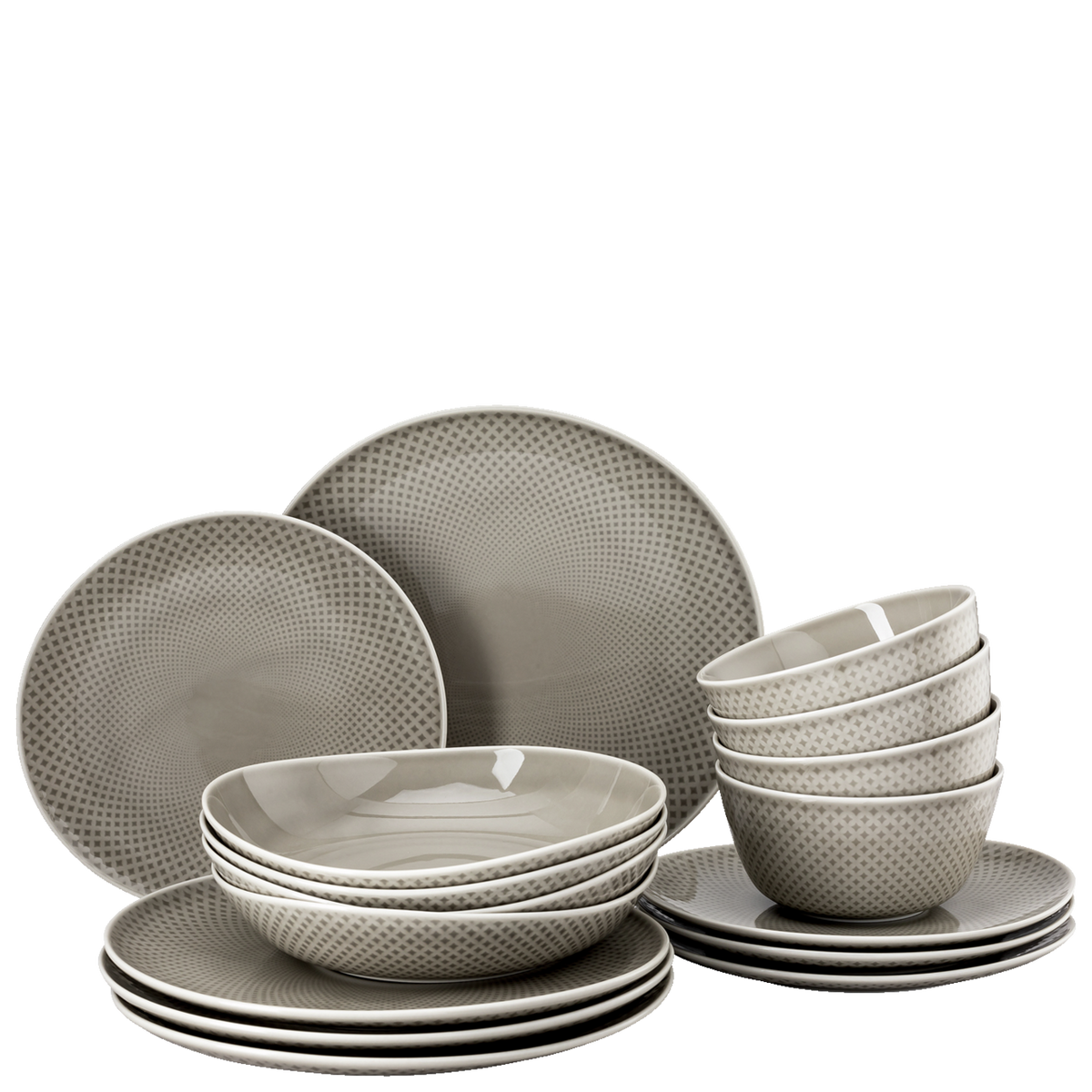 Rosenthal Junto Set 16-tlg. mit Müslischalen Pearl Grey Grau – Ansicht 2