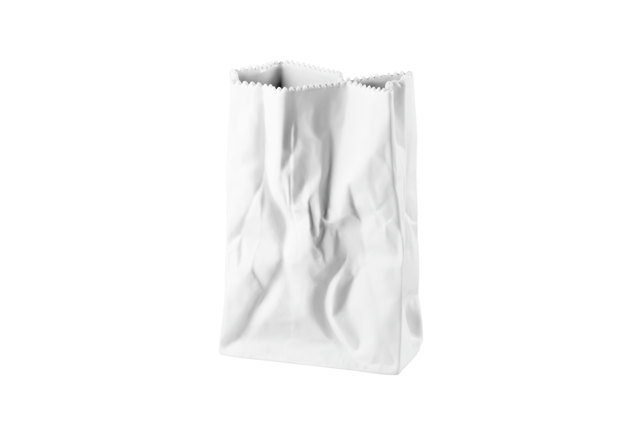 Rosenthal Do not litter Tütenvase 18 cm Weiss matt