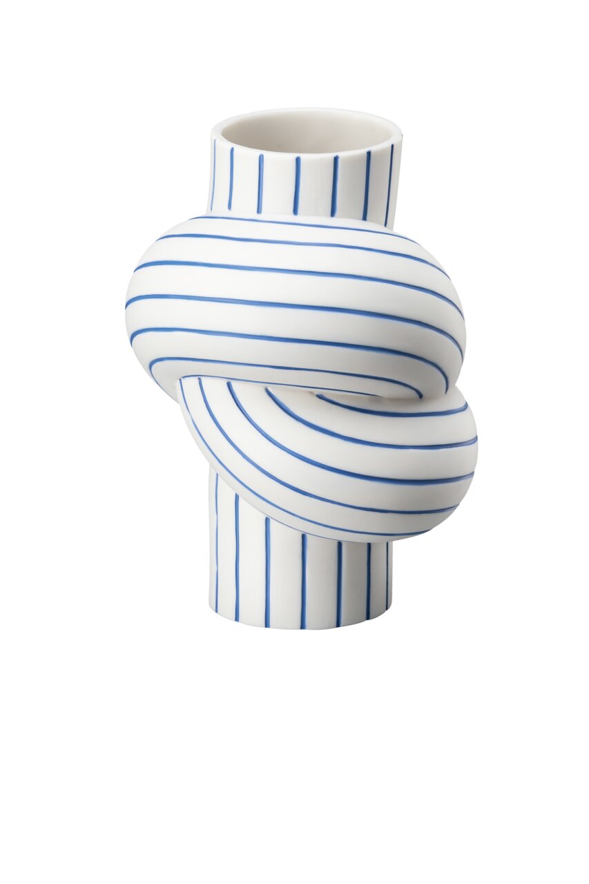 Rosenthal Node Stripes Vase 12 cm Blueberry