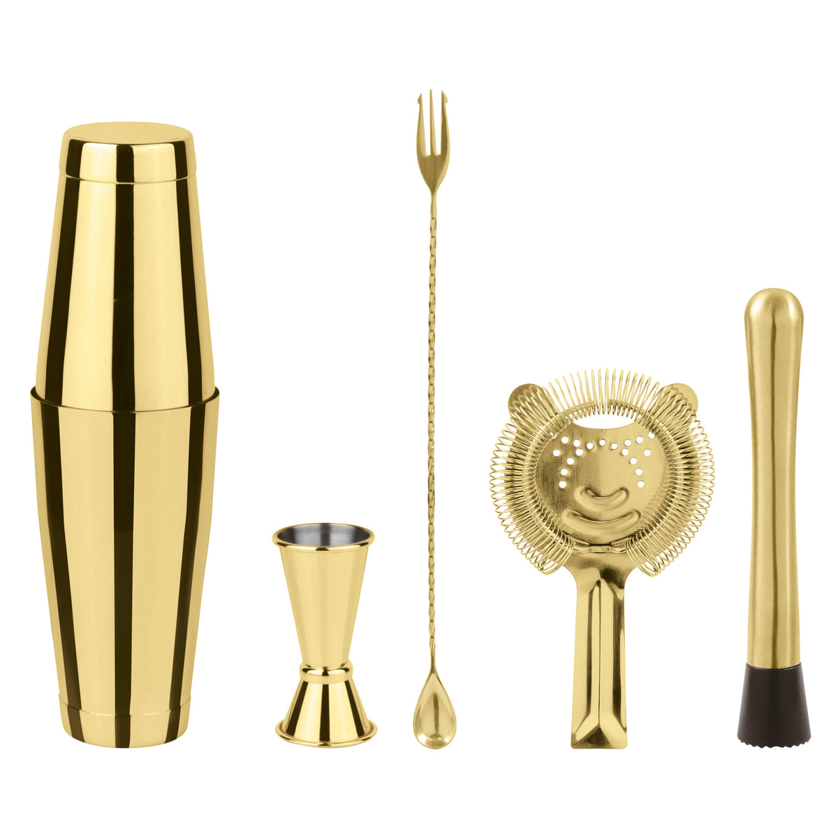 Sambonet Home Bar Boston Cocktailset 5-teilig PVD Gold