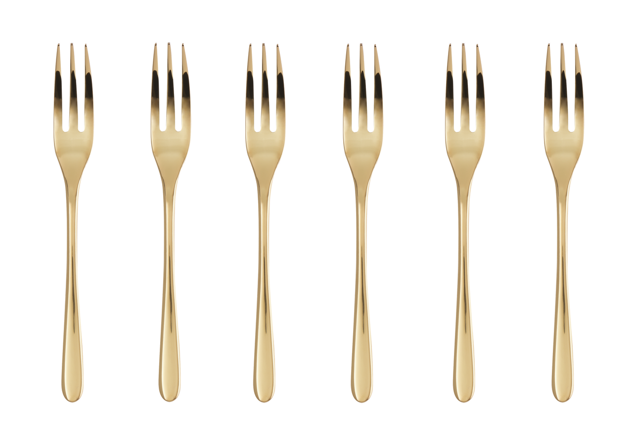 Sambonet Taste Kuchengabeln 6-teilig PVD Gold – Ansicht 1