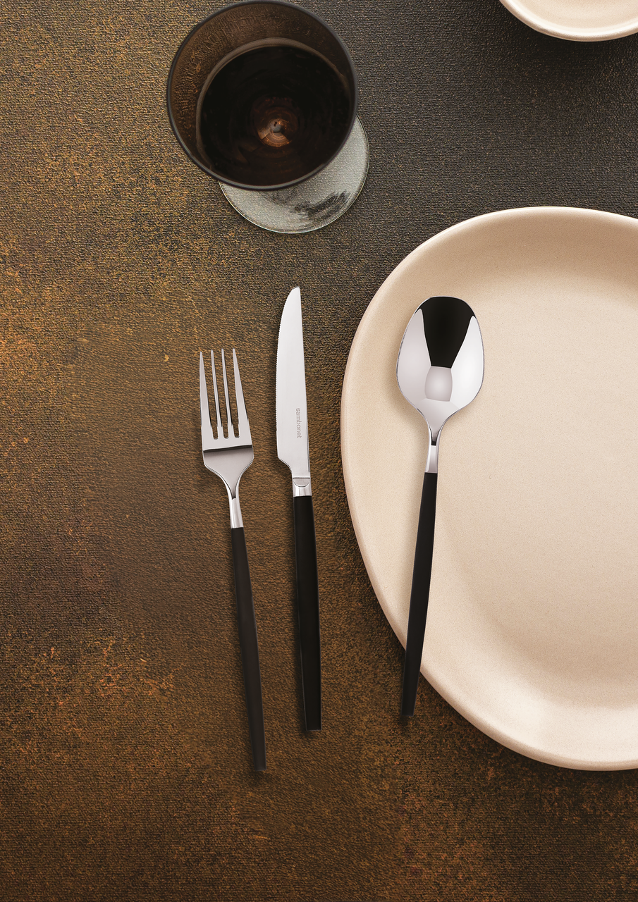Sambonet Siro Besteckset 24-teilig mit schwarzem Griff – Ansicht 2