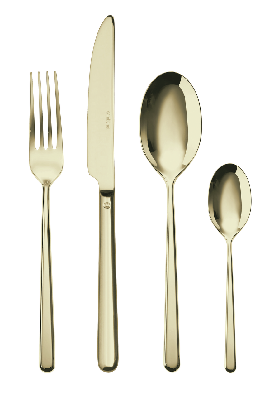 Sambonet Linear Besteckset 24-teilig PVD Champagne – Ansicht 1