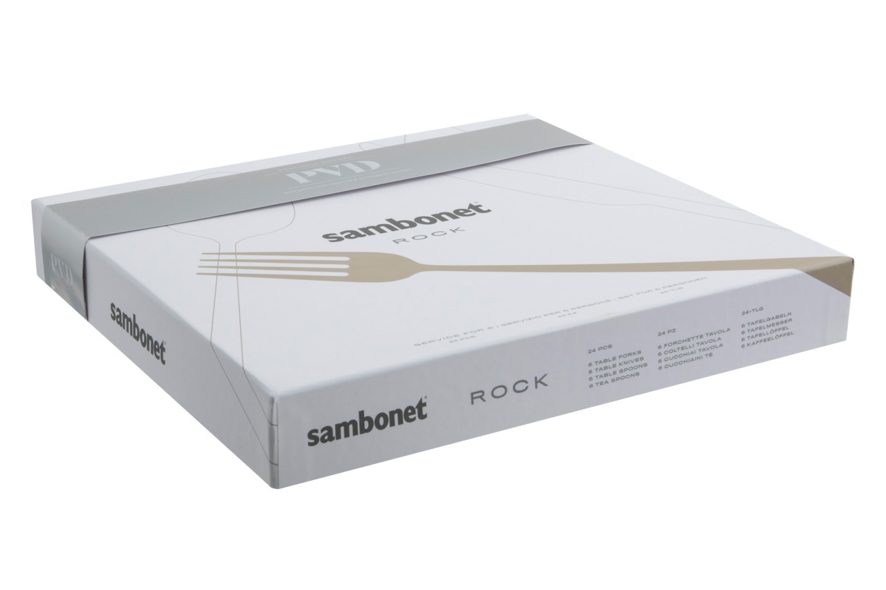 Sambonet Rock Besteckset 24-teilig PVD Gold – Ansicht 3