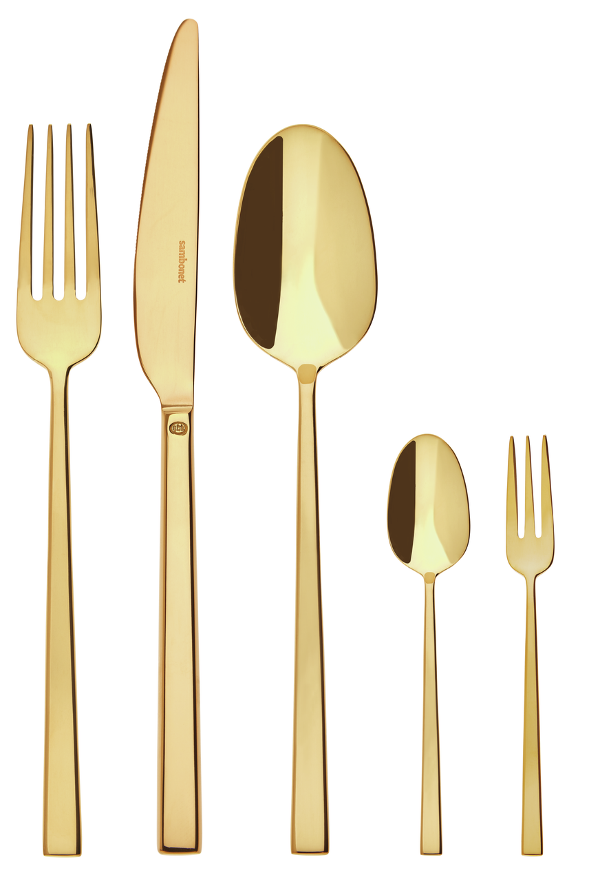 Sambonet Rock Besteckset 60-teilig PVD Gold – Ansicht 1