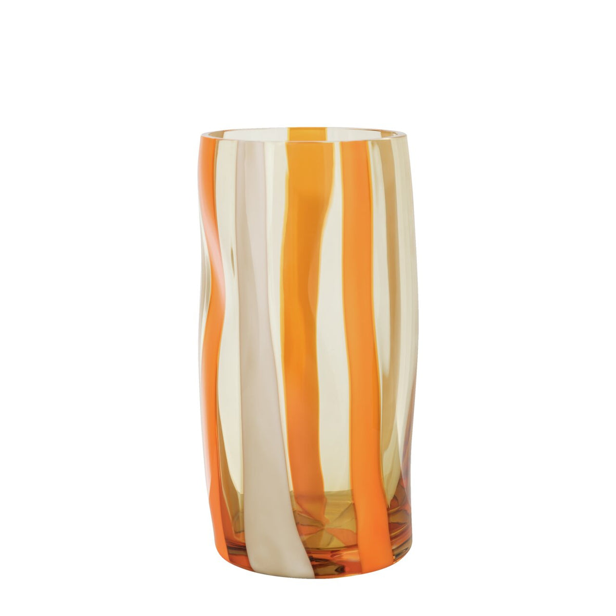 Rosenthal Glass Object Limited Vase 28 cm Stripes Orange