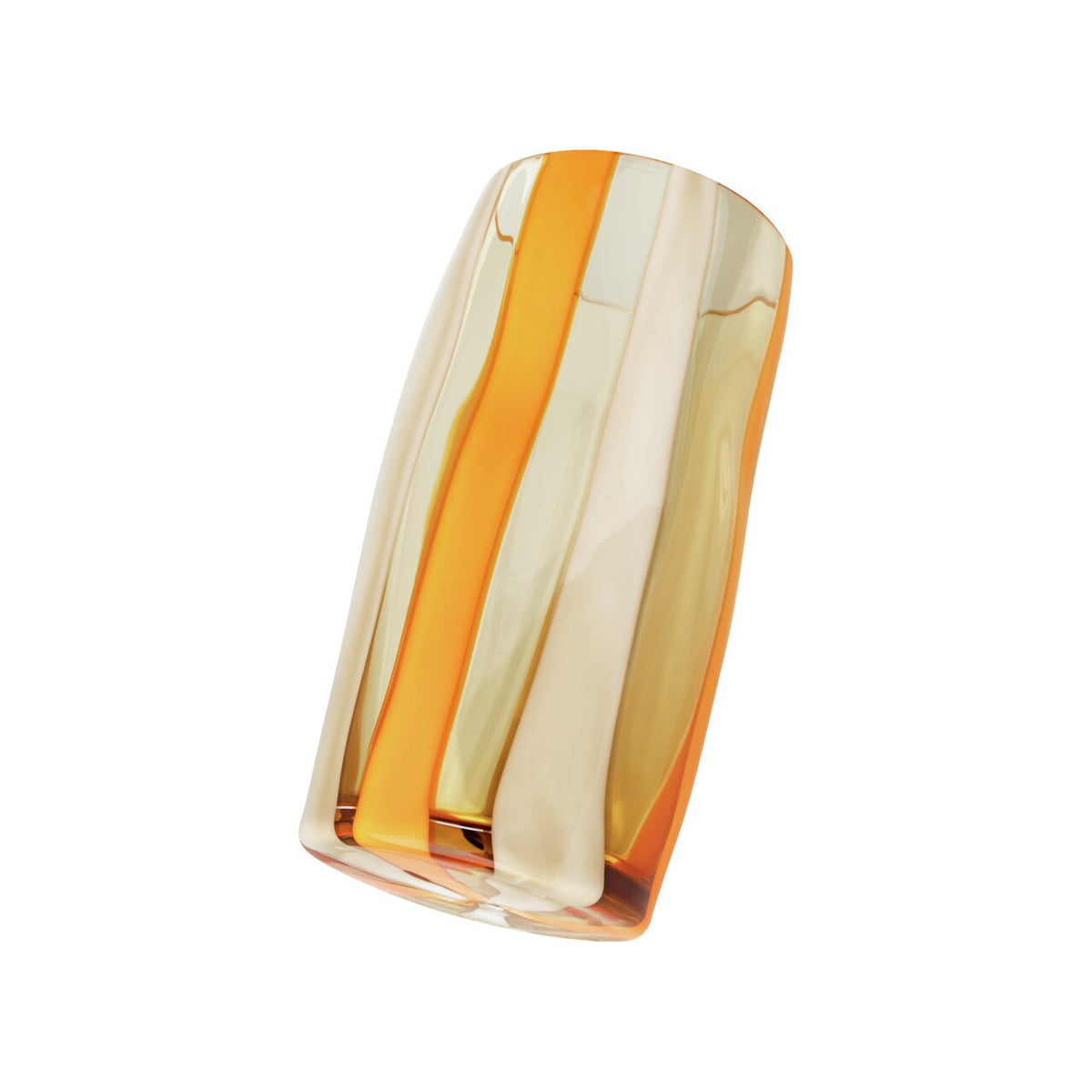 Rosenthal Glass Object Limited Vase 28 cm Stripes Orange