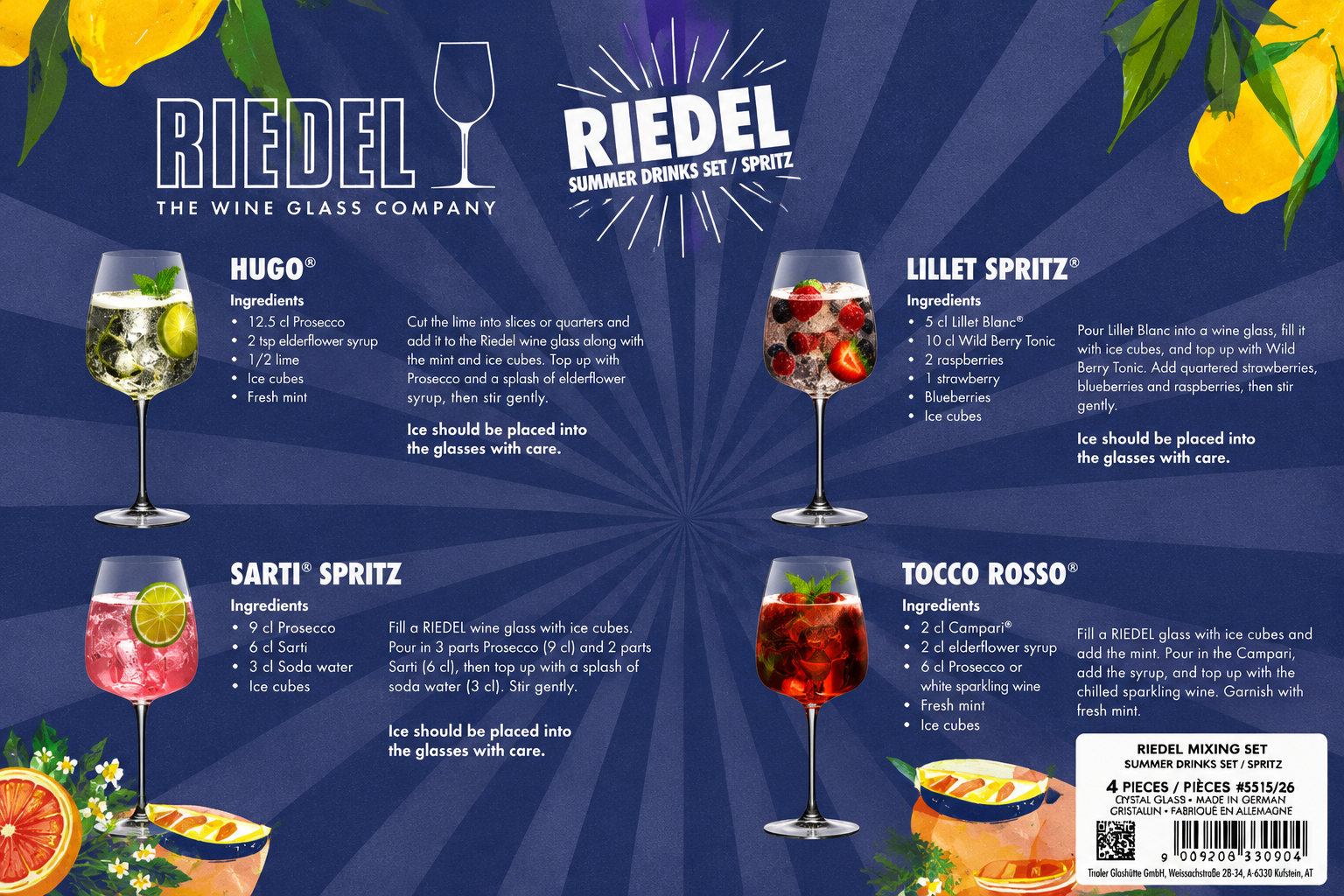 RIEDEL Mixing Sets Summer Drinks Spritz Set 4er Set