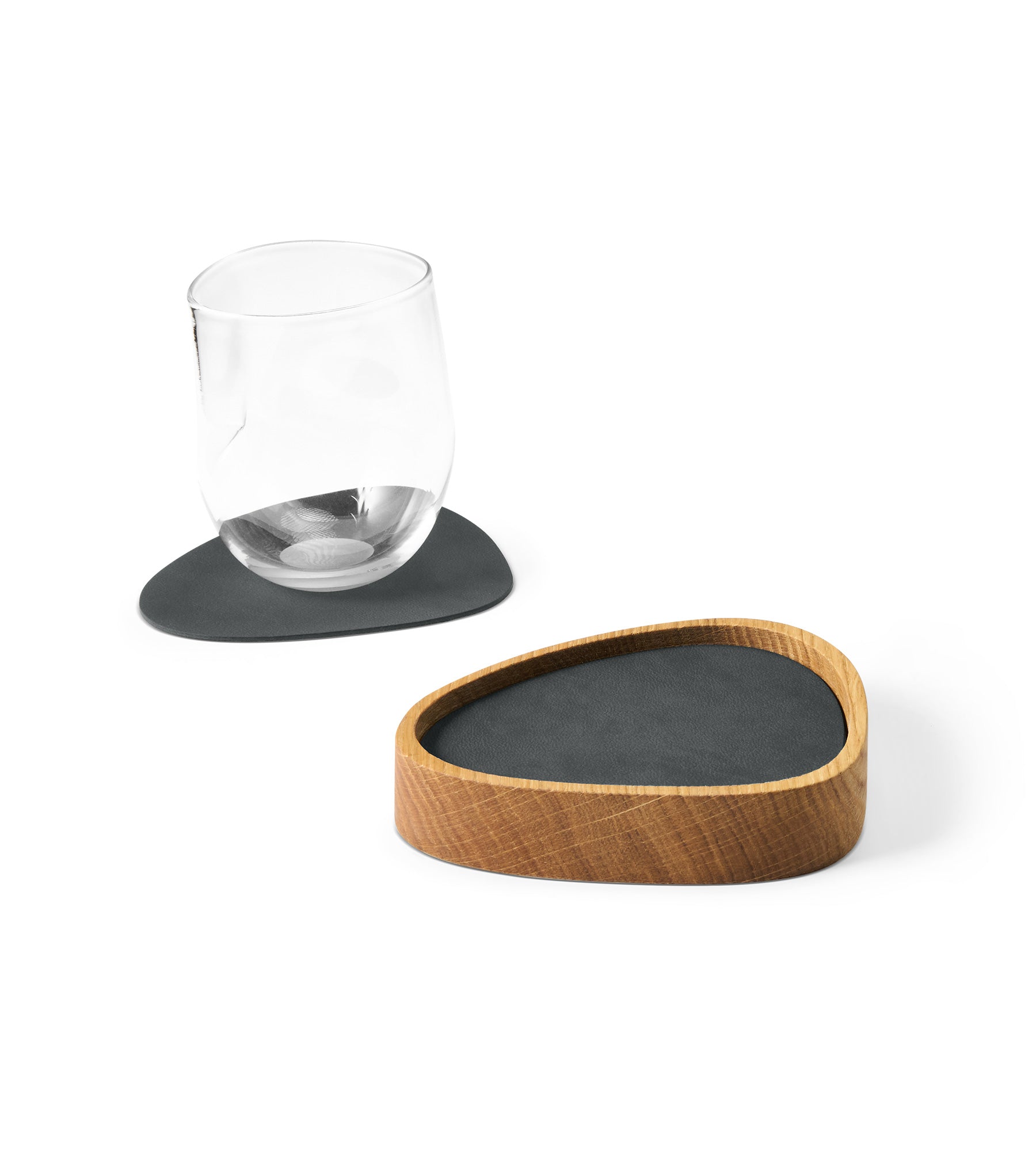 LIND DNA Holzkiste Curve Eiche + 8 x Glasuntersetzer Nupo