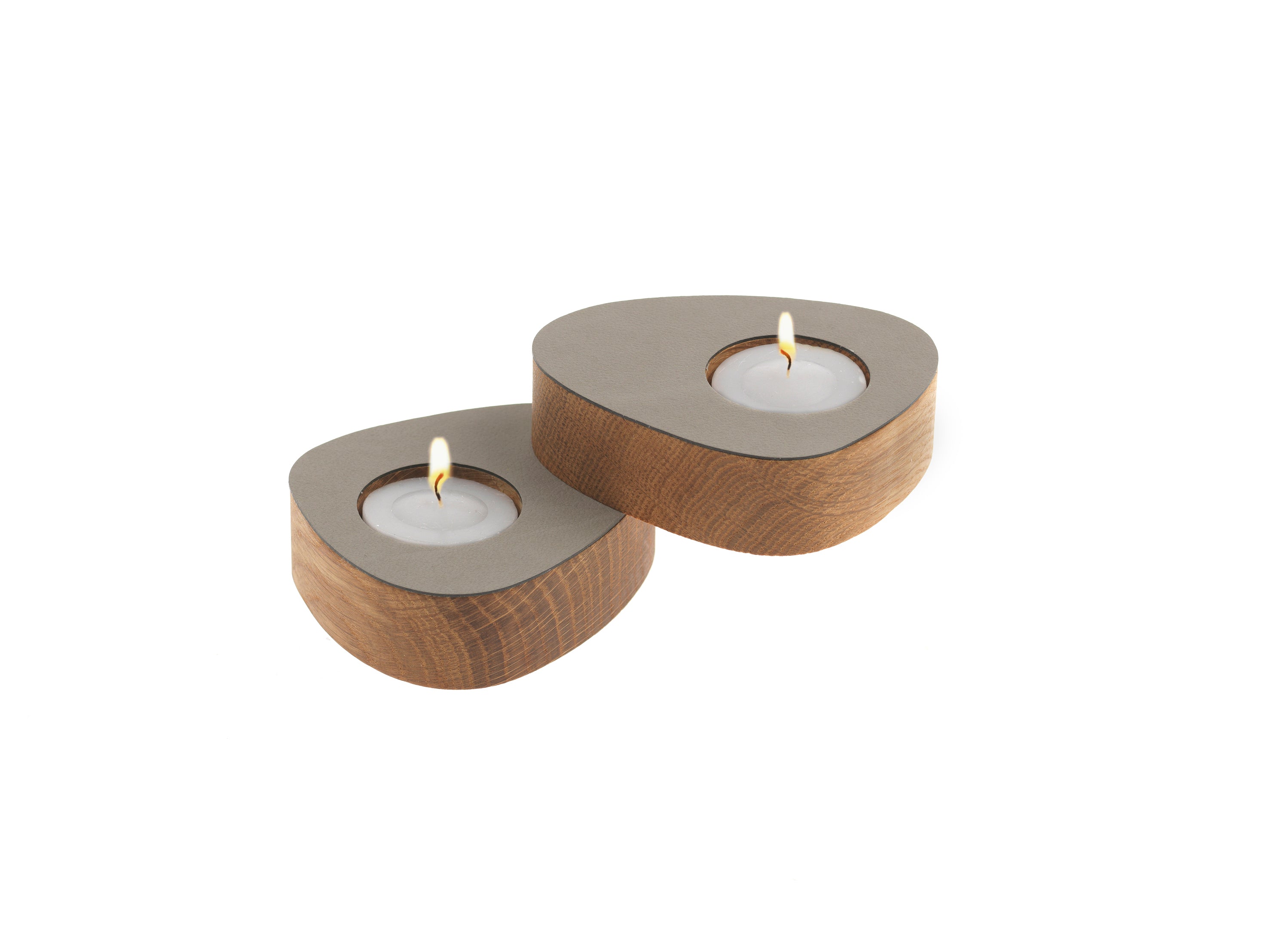 LIND DNA Curve Teelichthalter Natur 2er Set Nupo