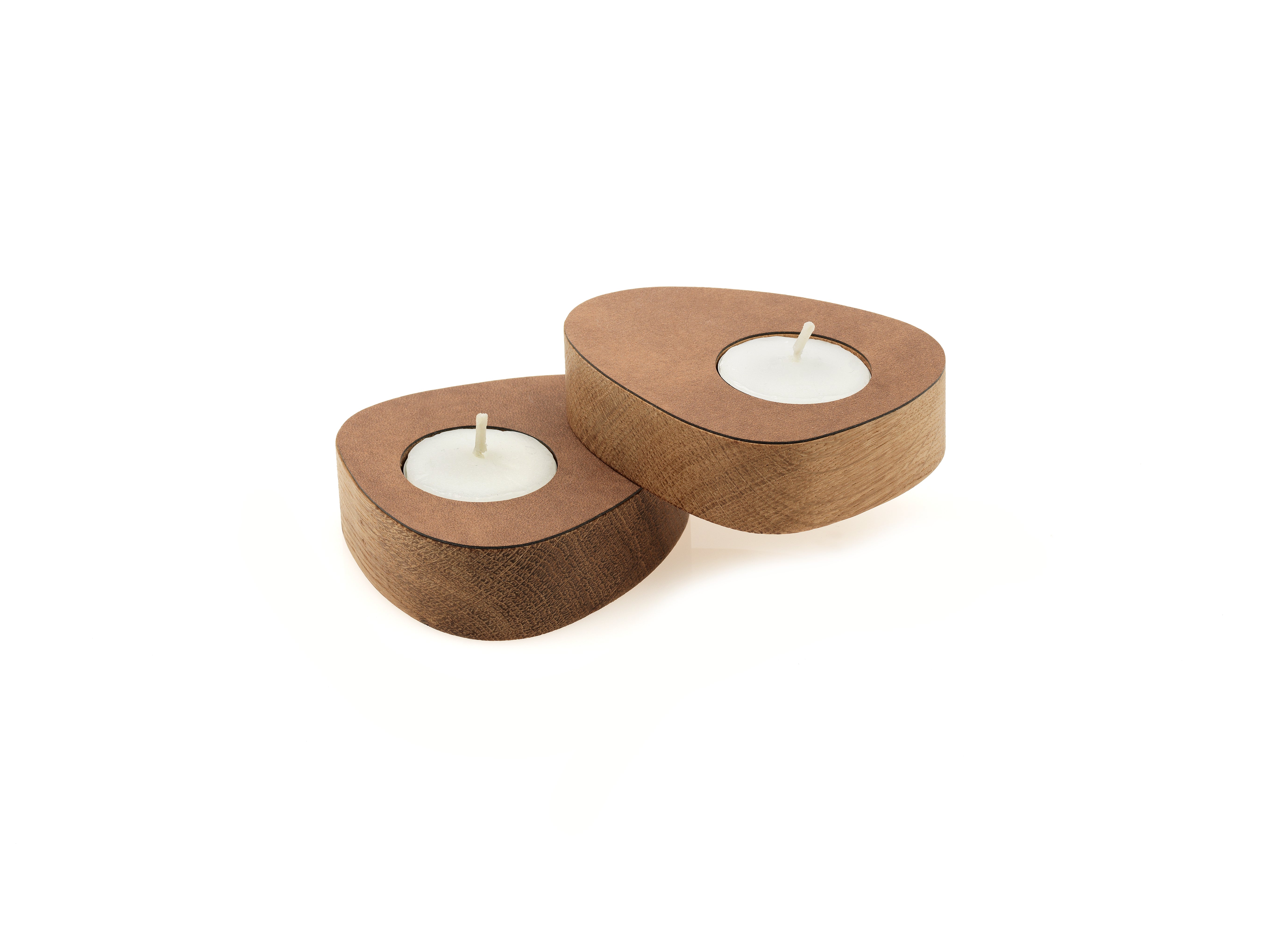 LIND DNA Curve Teelichthalter Natur 2er Set Nupo