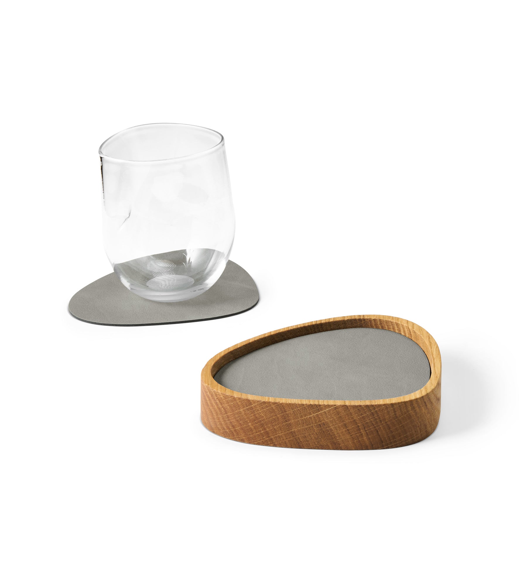 LIND DNA Holzkiste Curve Eiche + 8 x Glasuntersetzer Nupo