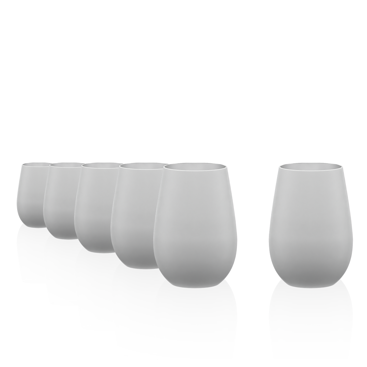Stölzle Lausitz Elements Multifunktionsbecher Weiß-Silber 6er-Set – Ansicht 2