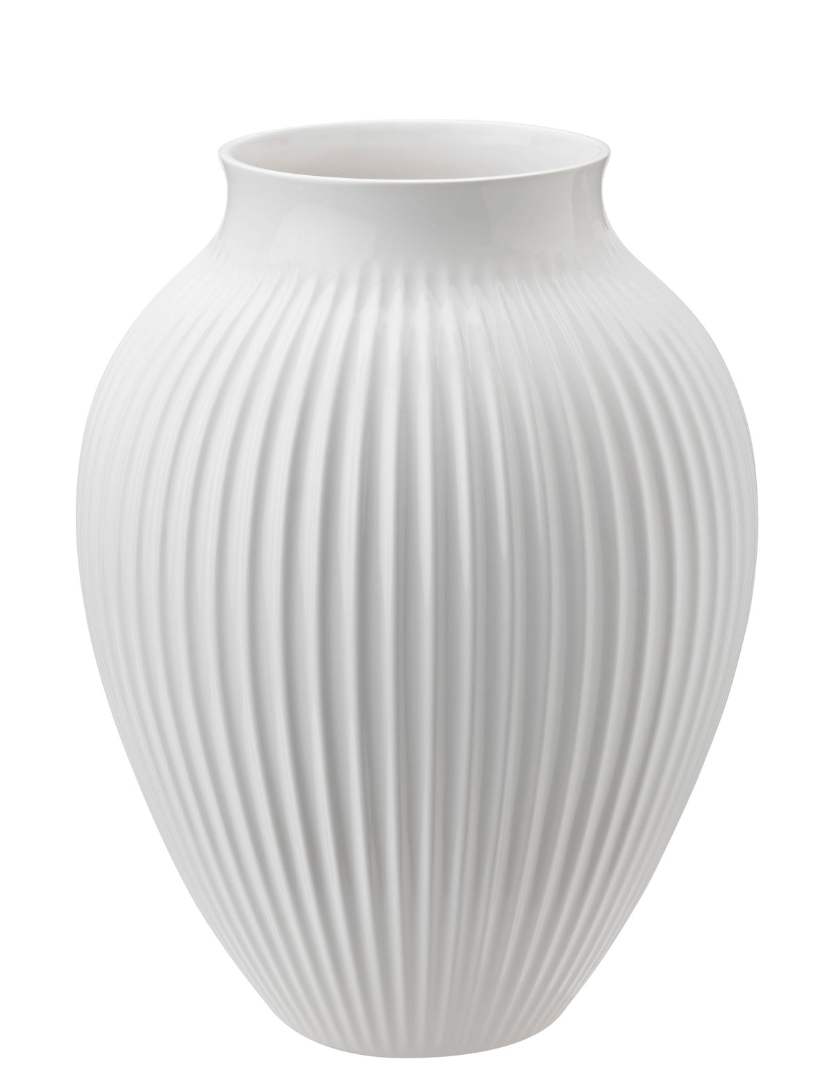 Knabstrup Keramik Vase H 27 cm ripple white