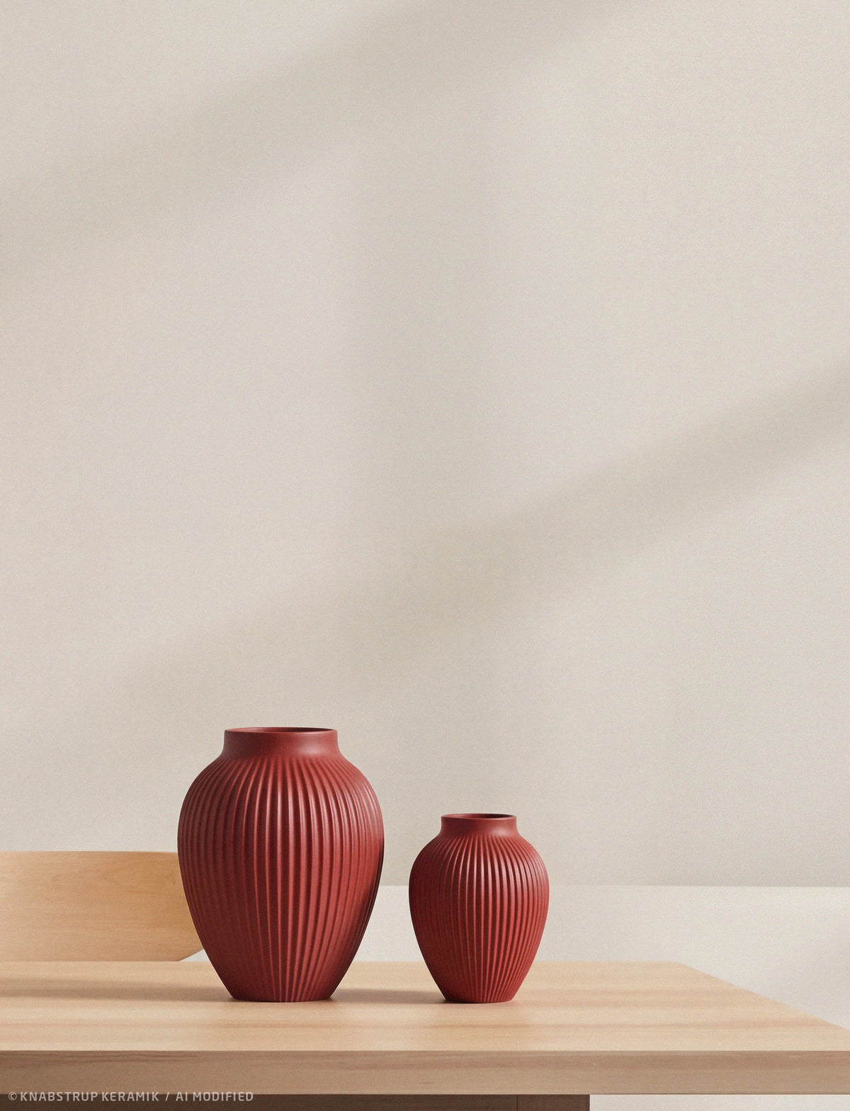 Knabstrup Keramik Vase H 27 cm ripple white – Bild 6