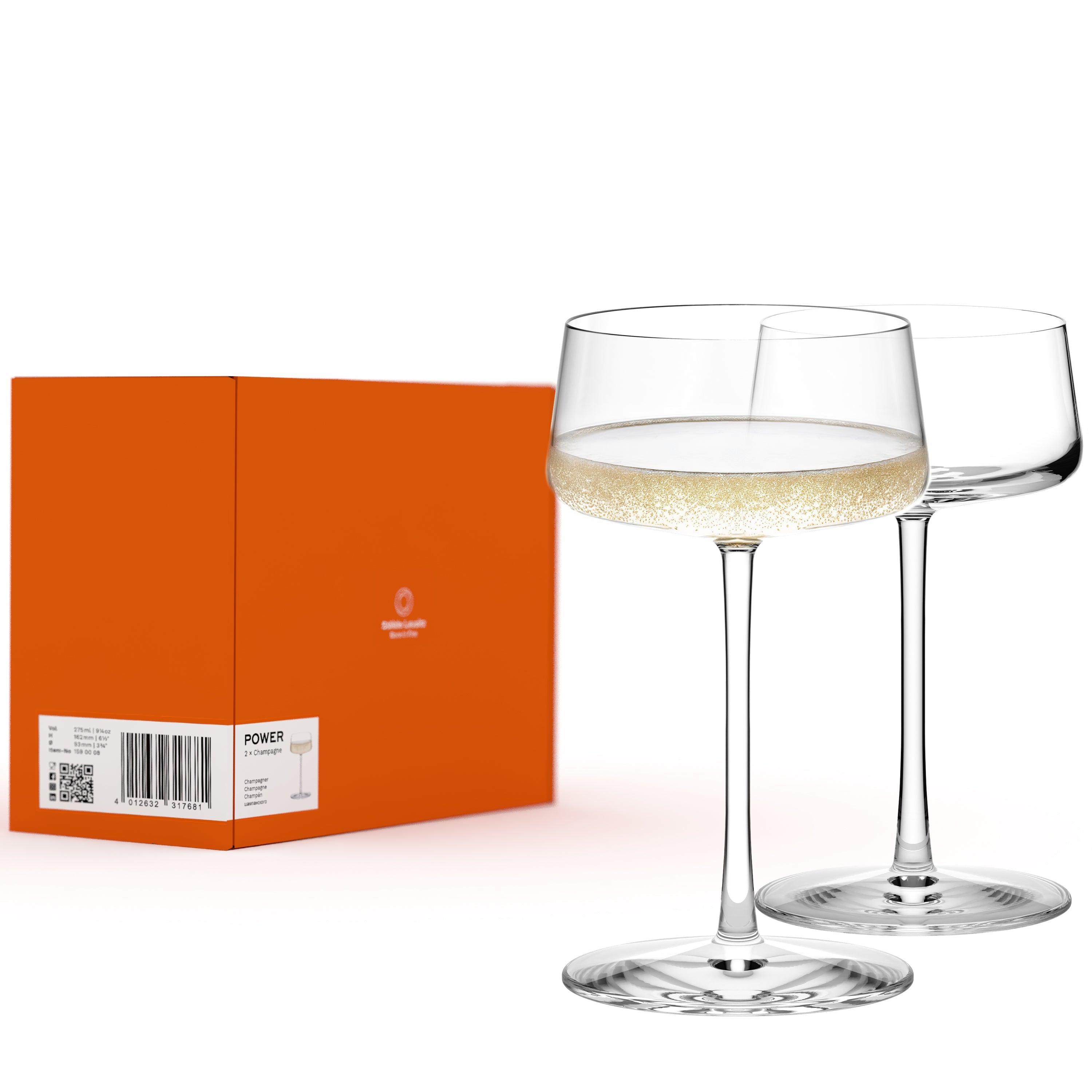 Stölzle Lausitz Power Champagnerschale 2er-Set – gefüllt