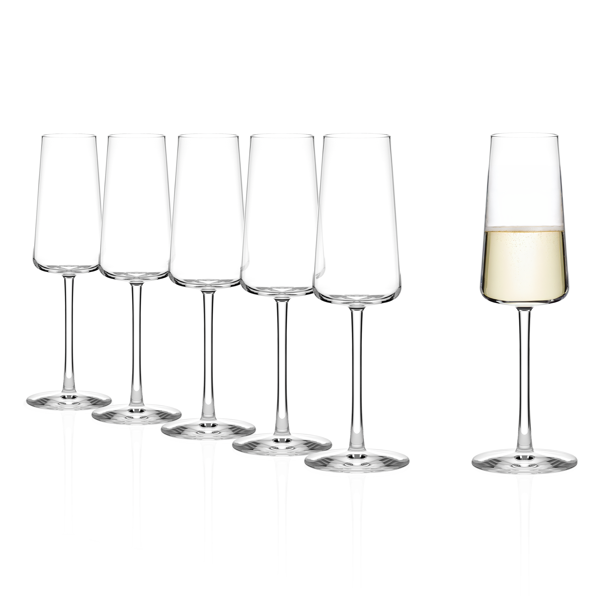 Stölzle Lausitz Power Champagnerkelch 6er-Set – gefüllt