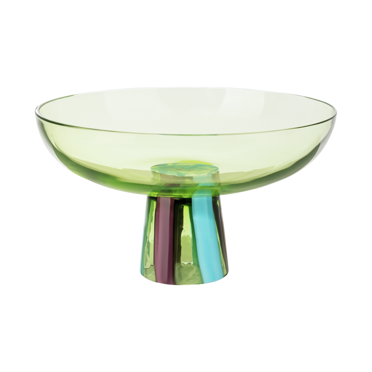 Rosenthal Glass Object Limited Schale 30 cm auf Fuß Stripes Grass – Produktansicht 2