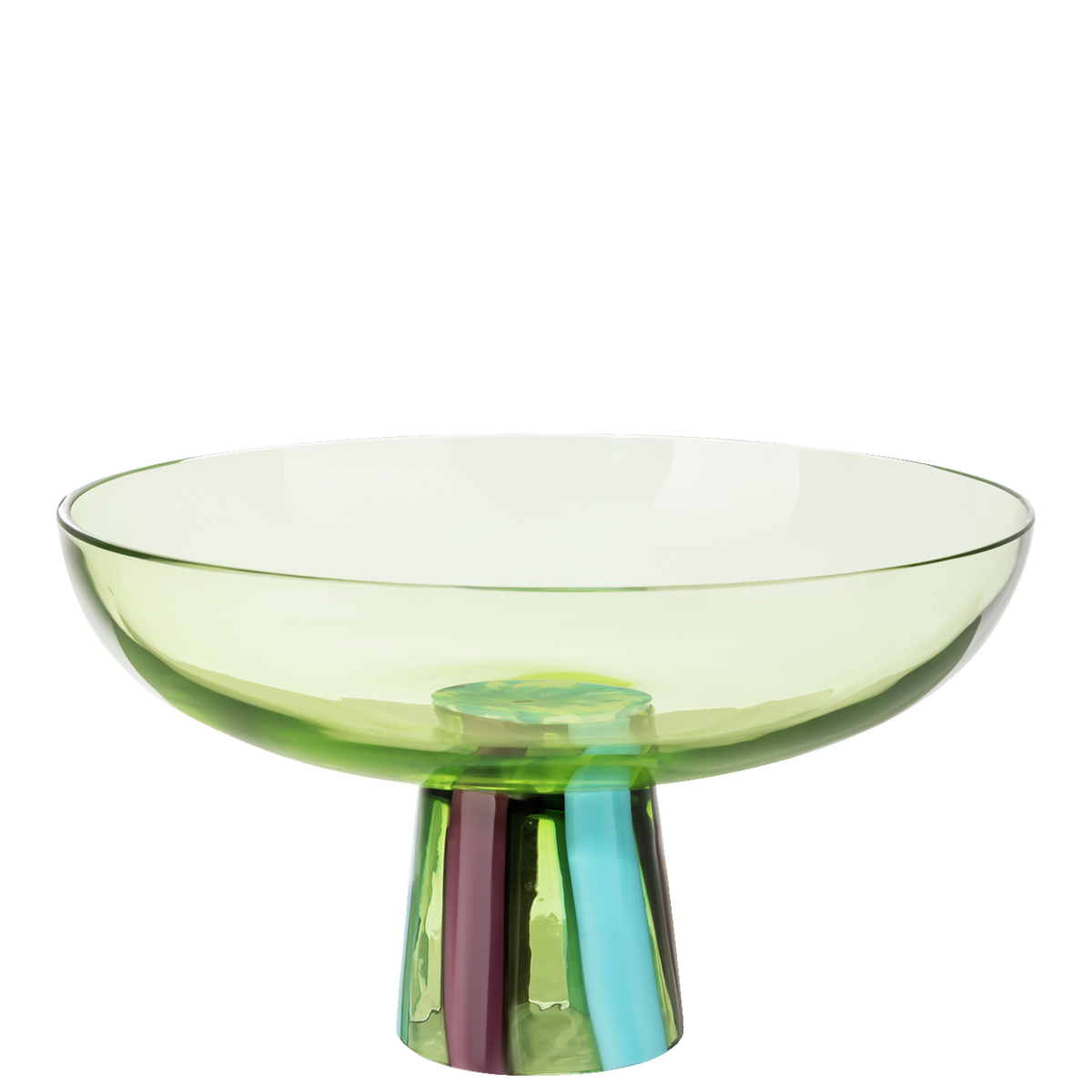 Rosenthal Glass Object Limited Schale 30 cm auf Fuß Stripes Grass – Produktansicht 4