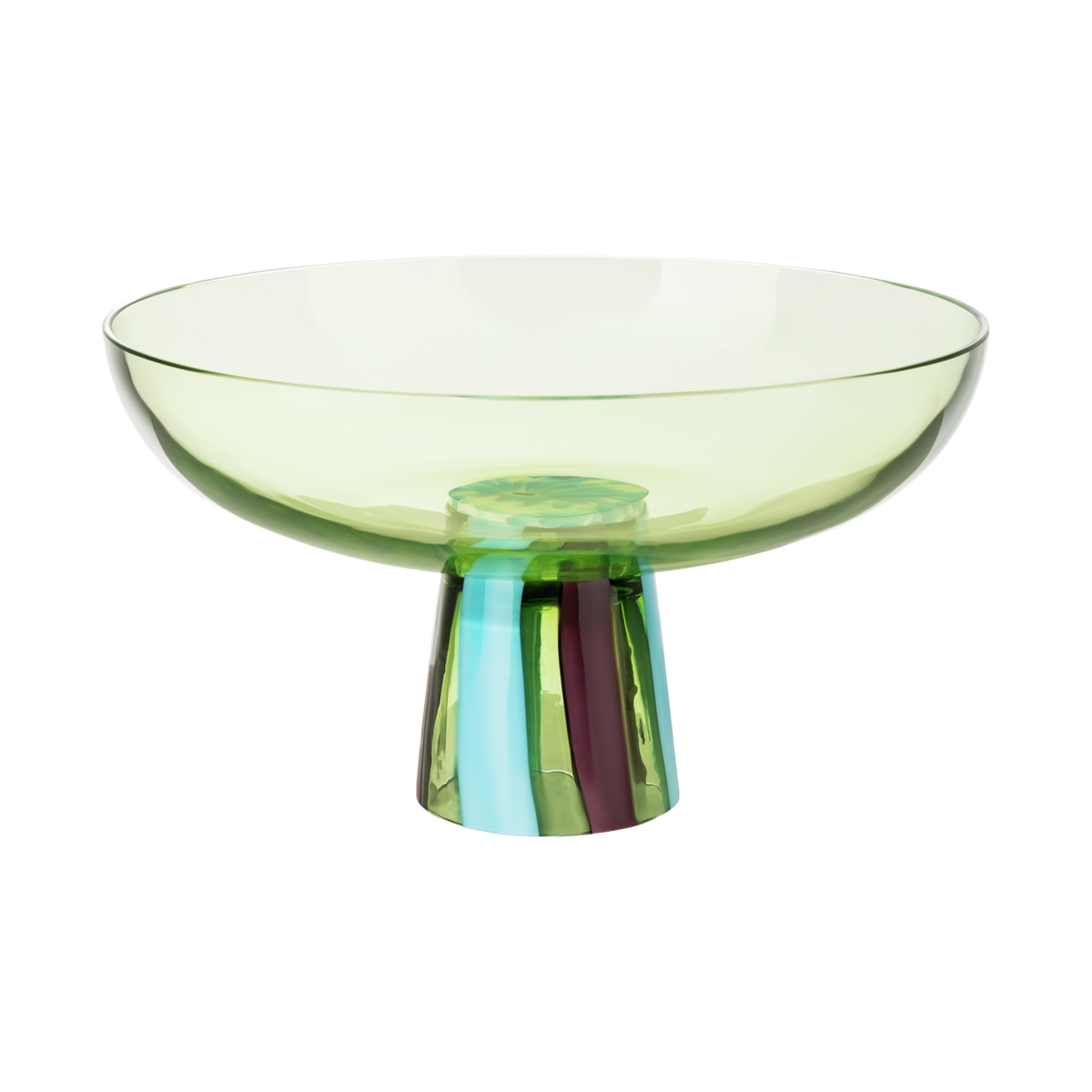 Rosenthal Glass Object Limited Schale 30 cm auf Fuß Stripes Grass – Produktansicht 6