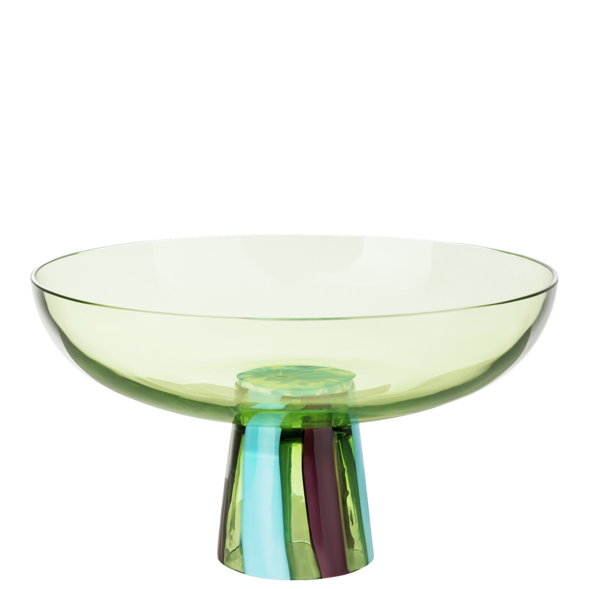 Rosenthal Glass Object Limited Schale 30 cm auf Fuß Stripes Grass – Produktansicht 7
