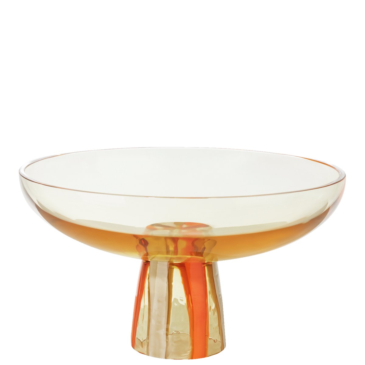 Rosenthal Glass Object Limited Schale 30 cm auf Fuß Stripes Orange – Produktansicht 4