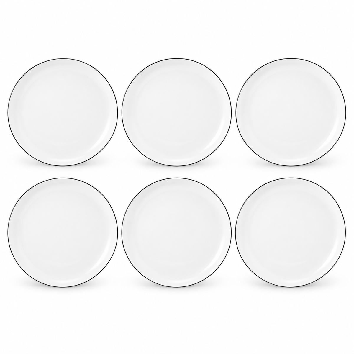 Seltmann Weiden Lido Black Line Frühstücksteller rund 20 cm – 6er-Set