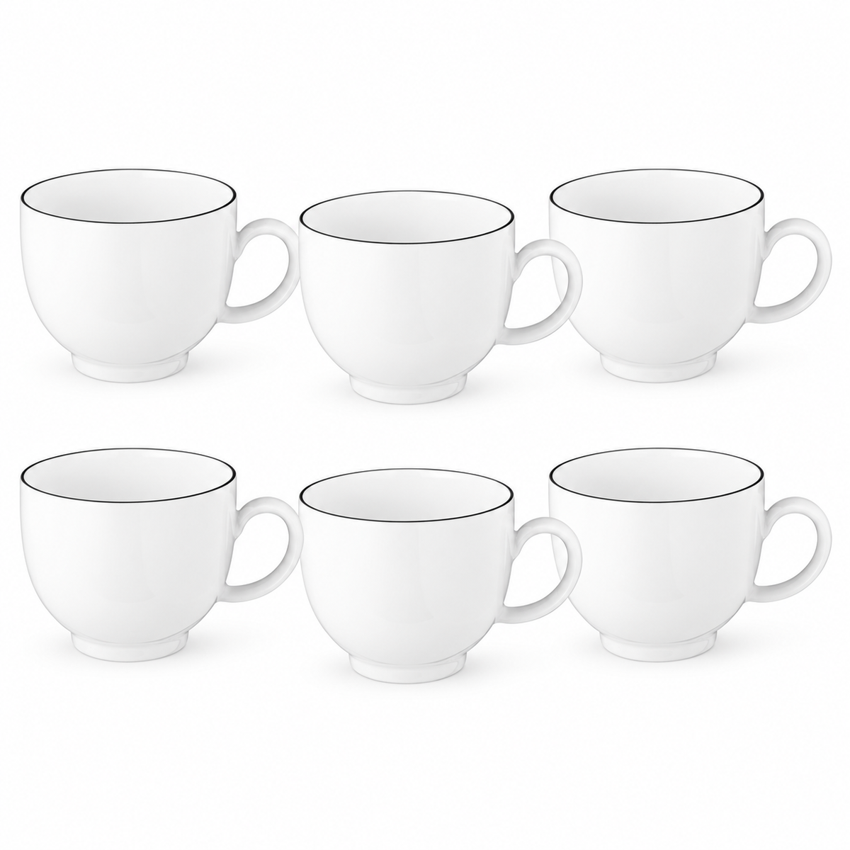 Seltmann Weiden Lido Black Line Kaffeeobertasse 0,22 l – 6er-Set