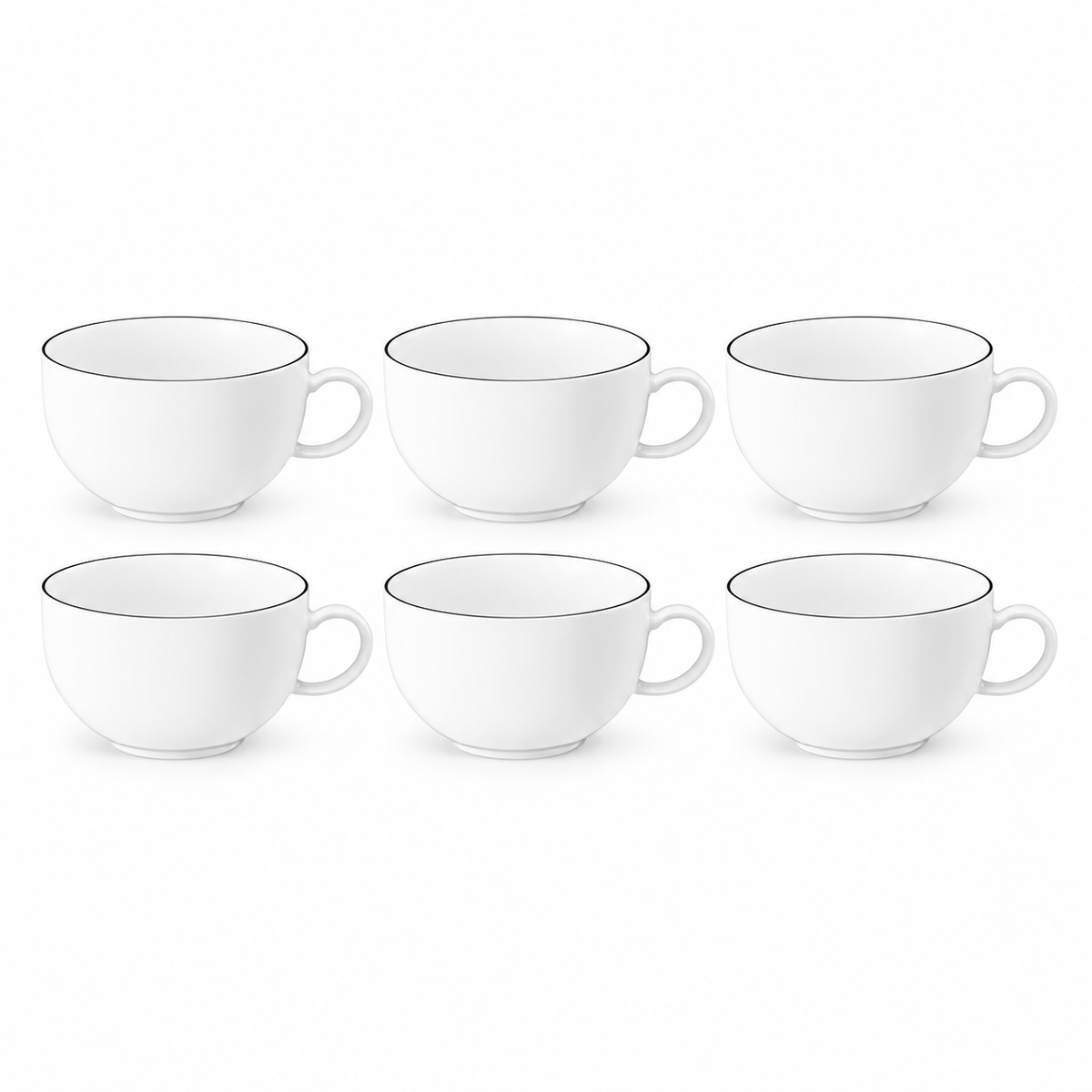 Seltmann Weiden Lido Black Line Milchkaffeeobertasse 0,35 l – 6er-Set
