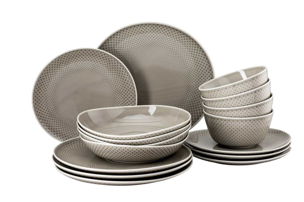 Rosenthal Junto Set 16-tlg. mit Müslischalen Pearl Grey Grau