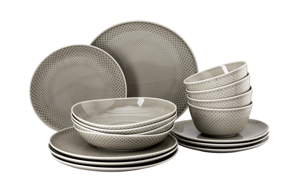 Rosenthal Junto Set 16-tlg. mit Müslischalen Pearl Grey Grau