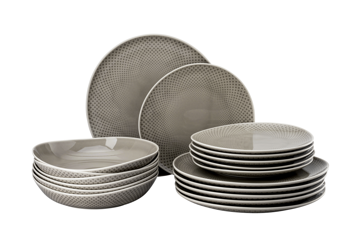 Rosenthal Junto Set 18-tlg. mit Tellern Pearl Grey Grau