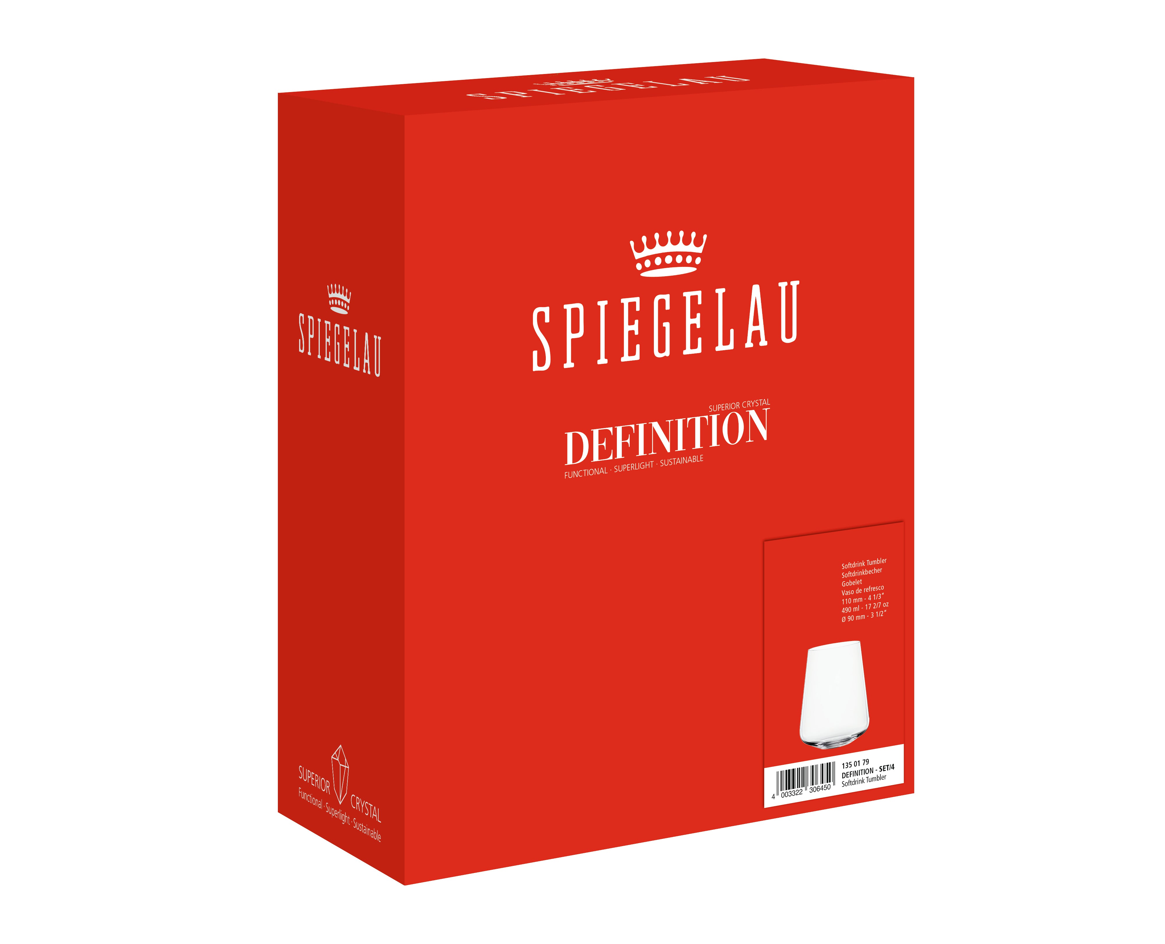 Spiegelau Definition Softdrinkglas 4er Set