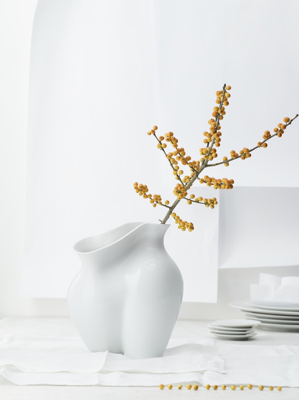 Rosenthal La Chute Vase 26 cm Weiß