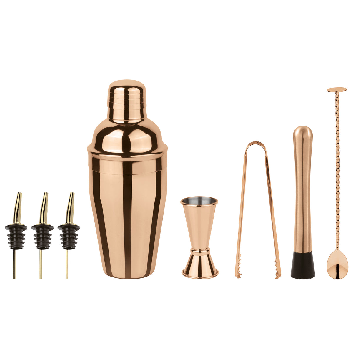 Sambonet Home Bar Cobbler Cocktailset 8-teilig PVD Kupfer