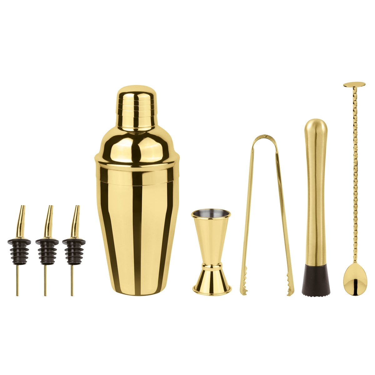 Sambonet Home Bar Cobbler Cocktailset 8-teilig PVD Gold