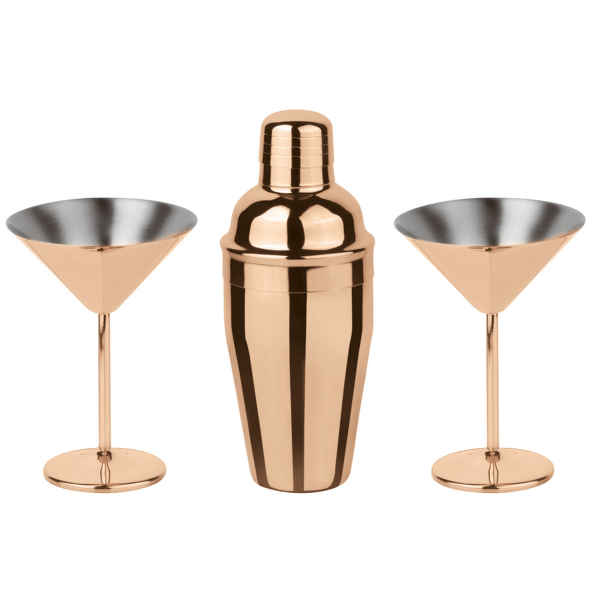 Sambonet Home Bar Martini-Cocktailset 3-teilig PVD Kupfer