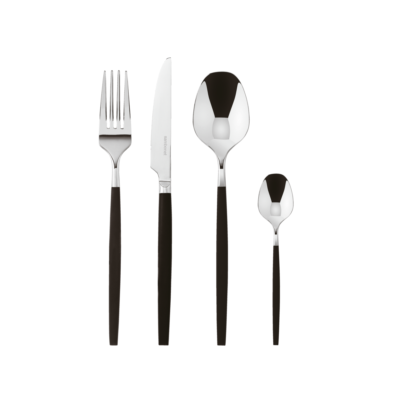 Sambonet Siro Besteckset 24-teilig mit schwarzem Griff – Ansicht 1