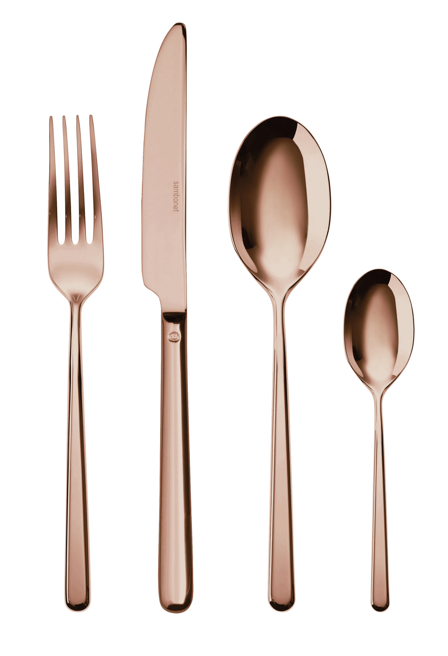 Sambonet Linear Besteckset 24-teilig PVD Kupfer – Ansicht 1