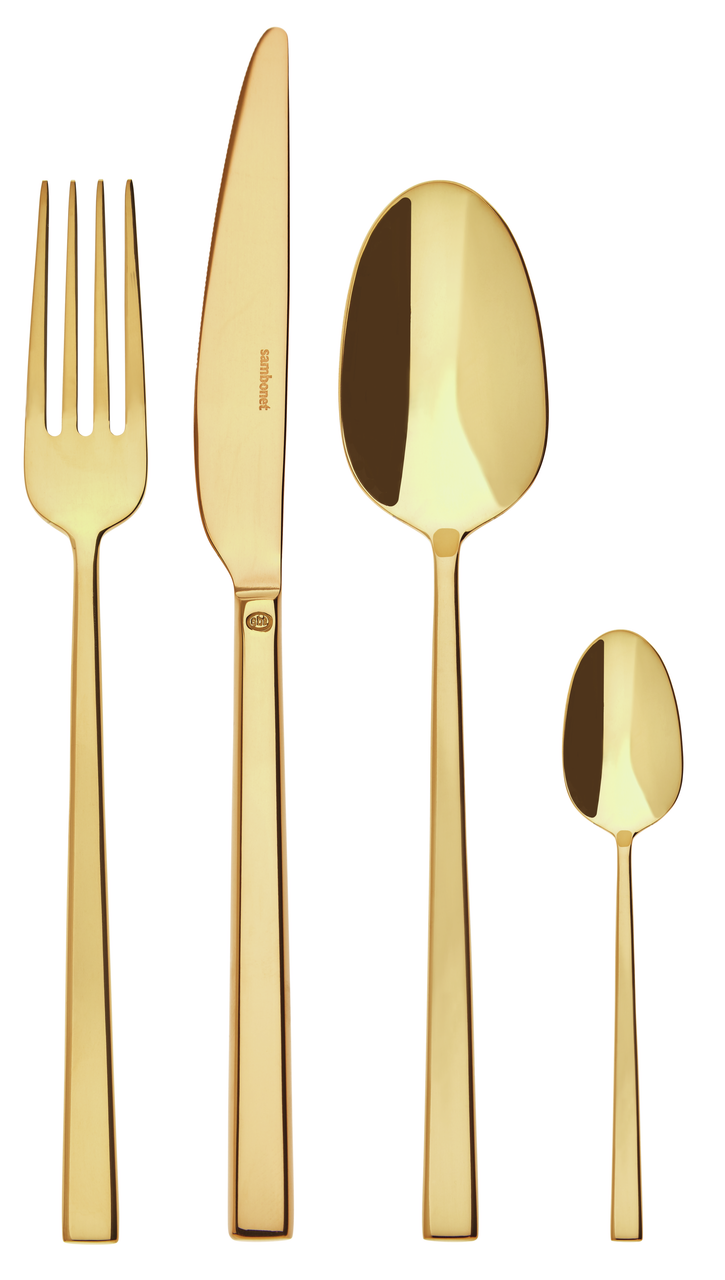 Sambonet Rock Besteckset 24-teilig PVD Gold – Ansicht 1