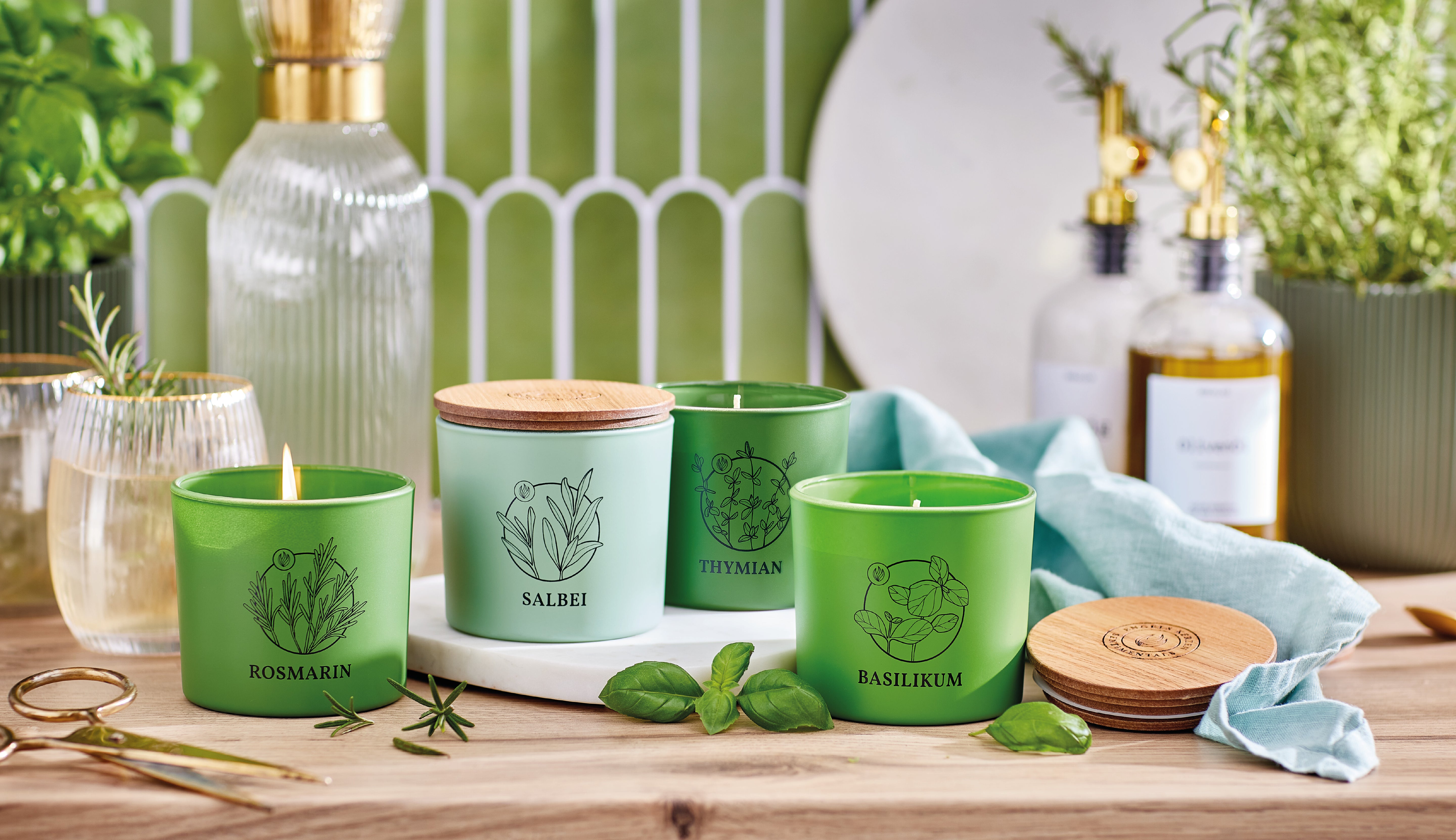 SENTIMENTALS KÜCHENKRÄUTER Duftkerze im Glas Salbei