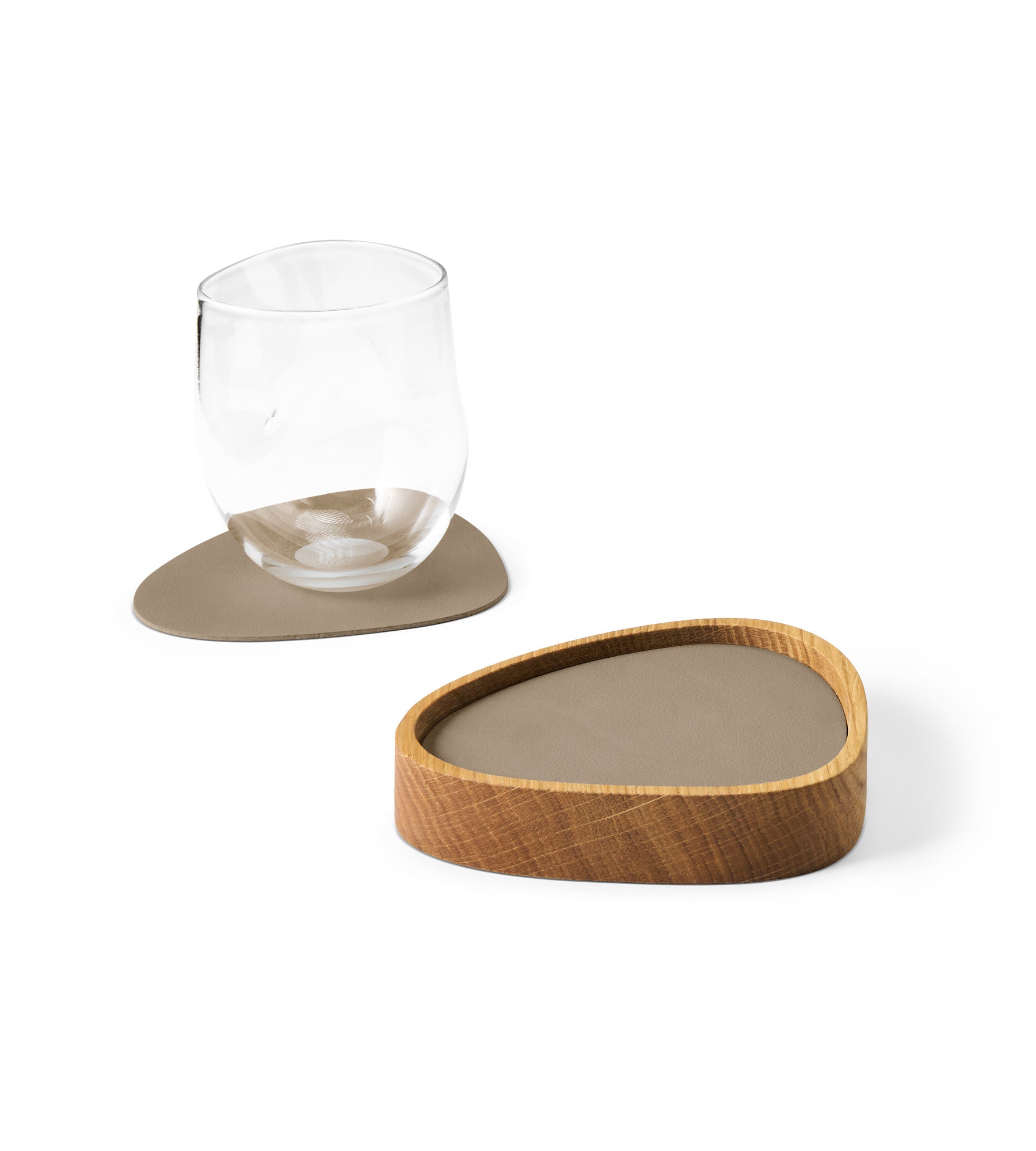 LIND DNA Holzkiste Curve Eiche + 8 x Glasuntersetzer Nupo