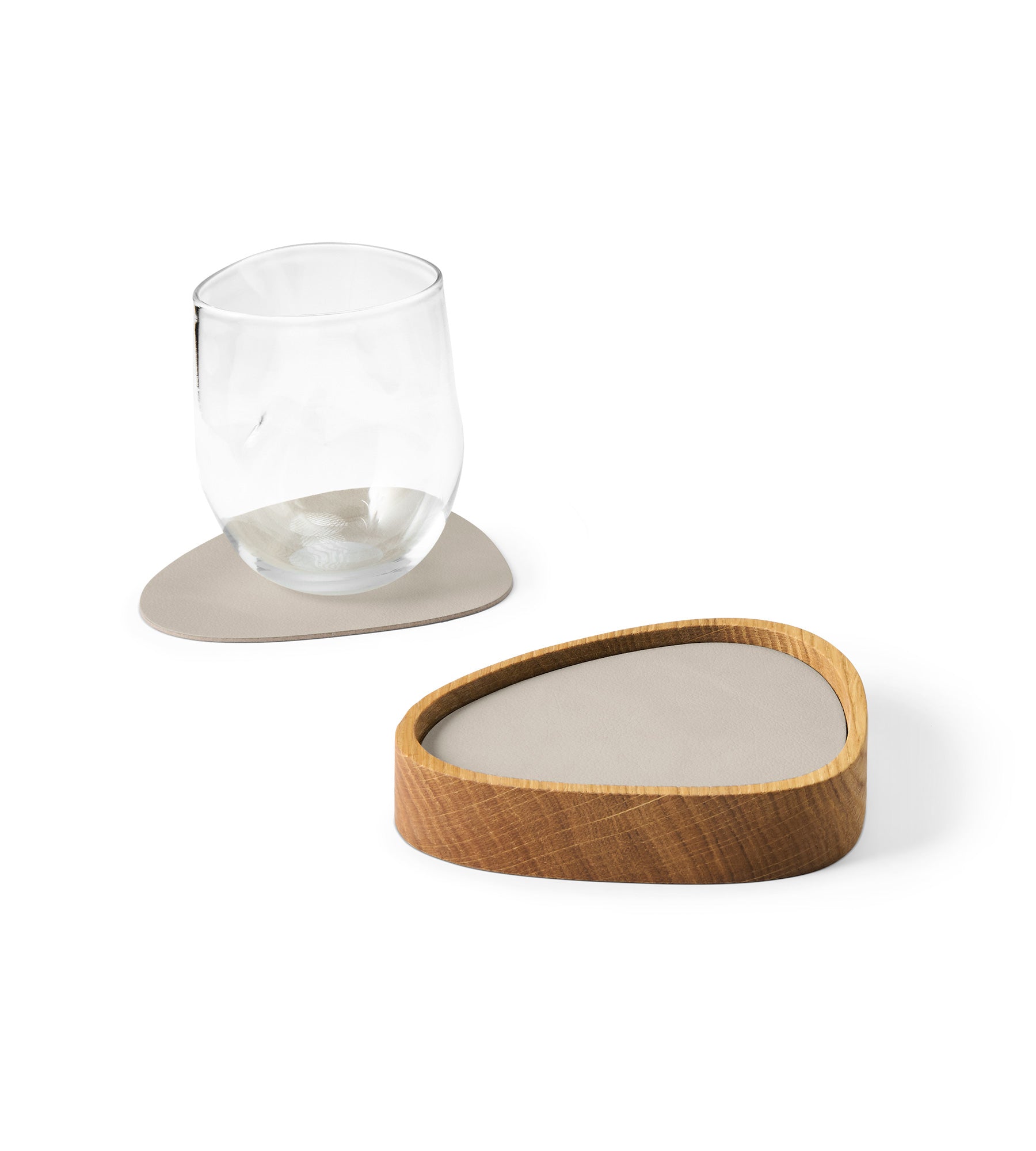 LIND DNA Holzkiste Curve Eiche + 8 x Glasuntersetzer Nupo