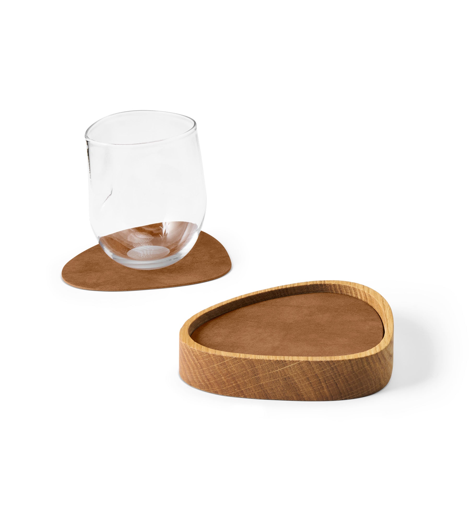 LIND DNA Holzkiste Curve Eiche + 8 x Glasuntersetzer Nupo