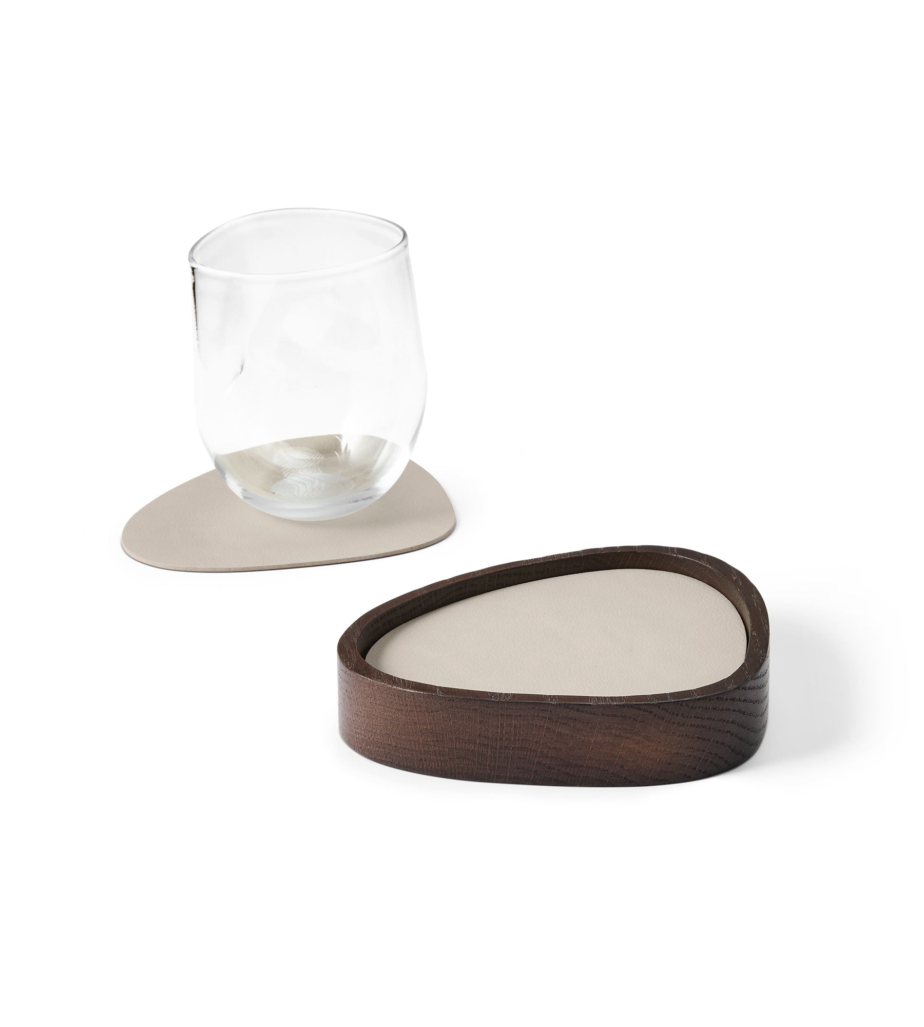 LIND DNA Holzkiste Curve Eiche + 8 x Glasuntersetzer Nupo